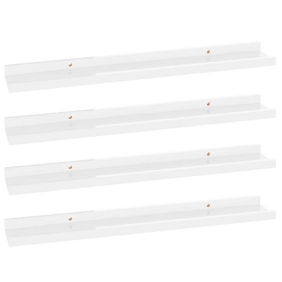 vidaXL Wall Shelves 4 pcs High Gloss White 23.6"x3.5"x1.2"