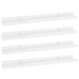 vidaXL Wall Shelves 4 pcs High Gloss White 23.6"x3.5"x1.2" - 1 of 1