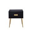 Royal Hampton Square End Table with Drawers, Black & Gold - 2 of 4