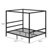 Karl Home Black King Size Iron Metal Frame Canopy Bed - 2 of 4