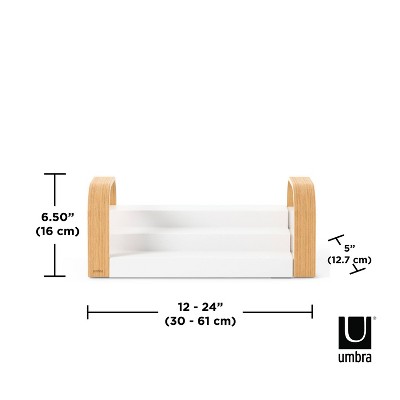 White and Natural Wood 3-Tier Revolving Spice Shelf