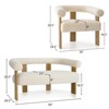 Maye Living Room Set of 3 and 4, Boucle Fabric Armchair and Loveseat Set with 40" Oak Grain Paper Round Coffee Table, Indoor Furniture-Maison Boucle - 3 of 4