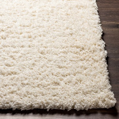 Abraham Cream Shag 5' x 7' Polyester Area Rug