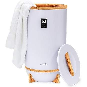 SereneLife XL Towel Warmer w/ Fragrance Holder, LED Ring, Auto Shut-off (Gray) SLTLW400 - Ideal for Two Large Bath Towels
