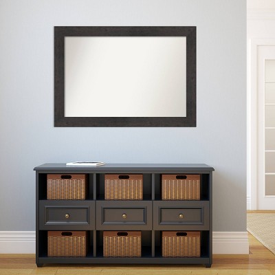 42" x 30" Rustic Espresso Wood Bathroom Vanity Mirror
