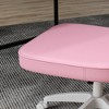 VYNXARIA Cute Armless Office Chair - Pink PU Leather Desk Chair with Adjustable Height - 4 of 4