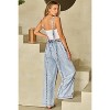 Beau Blue Light Wash Frayed Seam Wide Leg Jumpsuit - 2 of 3