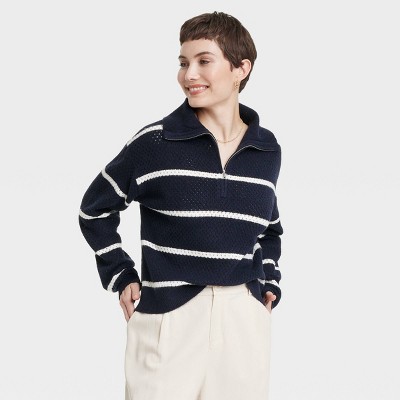 Women's Quarter Zip Collared Pullover Sweater - Universal Thread™