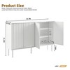 Minimalist 5-Legged Shoe Cabinet, Cream Fluted Door Sideboard, 4-Door Storage with Adjustable Shelves for Living Room - 3 of 3