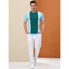 Lars Amadeus Men's Irregular Color Block Patchwork Knitted Short Sleeves Polo Shirts - 2 of 4