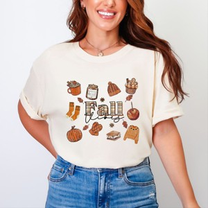 Simply Sage Market Plaid Fall Vibes Collage Garment Dyed Tee - 1 of 4