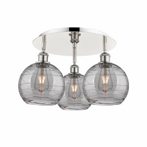 Athens Deco Swirl - 3 Light Flush Mount In Industrial Style-10.38 Inches Tall and 19.75 Inches Wide - 1 of 1