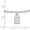 Black Bow Jewelry Sterling Silver Michigan State Spartans NCAA Anklet 9 Inch - 2 of 4