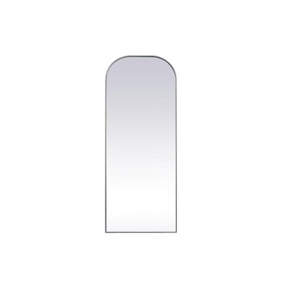 Elegant Lighting Metal Frame Arch Full Length Mirror 28x74 Inch in Silver
