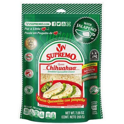 V&V Supremo Queso Chihuahua Quesadilla Cheese with Jalapeno Shredded - 7.06oz