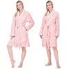 PAVILIA Short Robes for Women, Plush Soft Bathrobe Womens Lightweight, Fluffy Fuzzy Robe Knee Length, Shower Spa - 3 of 4