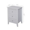 Modern 3-Drawer Nightstand with USB Ports and AC Charging Station, 18in Bedside Table for Smart Bedroom Setup-3irtyhousy - 4 of 4