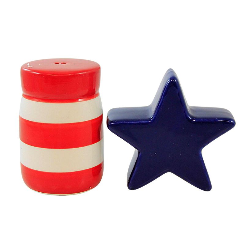 Transpac 2.75 In Stars And Stripes Salt & Pepper Set Patriotic Picnic Salt And Pepper Shakers, 1 of 4