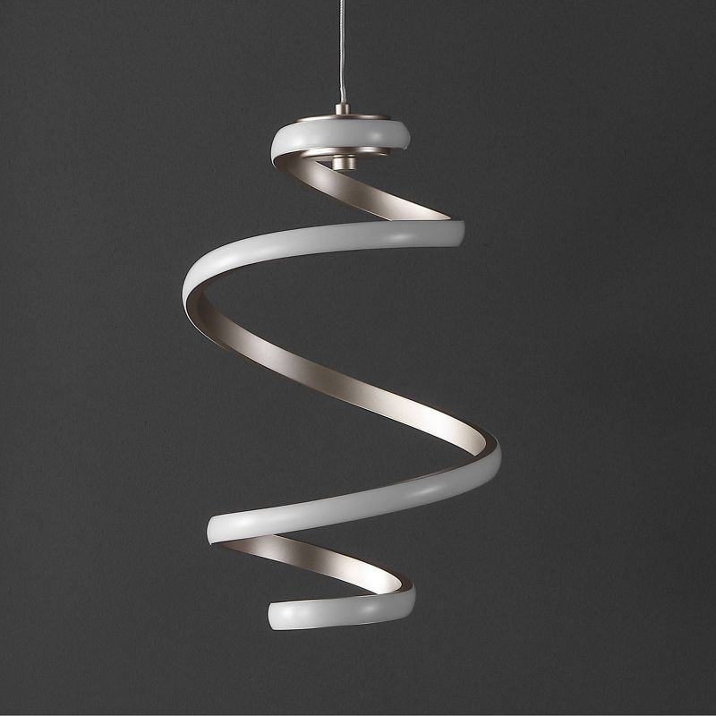 11&#34; Whirl Modern Minimalist Aluminum/Iron Abstract Integrated LED Pendant Silver - JONATHAN Y, 5 of 11