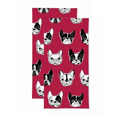 Oeko-Tex Standard Kitchen Towel Set Of 2 Dog Print NEW - beyond exchange