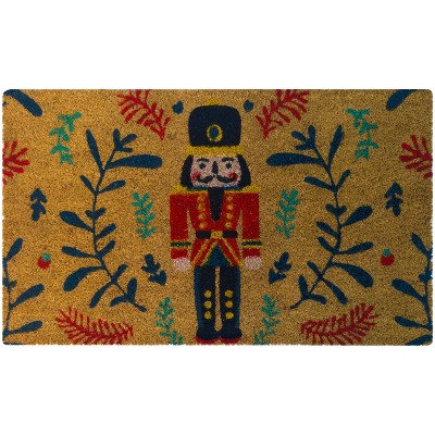 Kate Aurora Christmas Nutcracker Toy Soldier Bristled Coir Outdoor Welcome Mat - 18"x30"