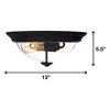 Prominence Home 13 Inch Elegant Flush Mount Indoor Ceiling Light, Clear Glass Lighting Fixture for Bedroom or Living Room, Madalyn, 51379-01, Bronze - 2 of 4
