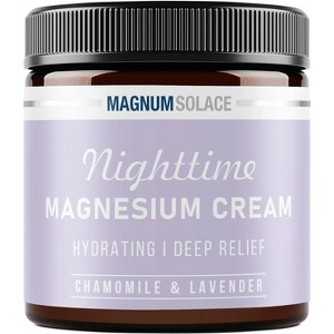 Magnum Solace Nighttime Magnesium Cream - Chamomile & Lavender, 4 oz (Night Time) - 1 of 4