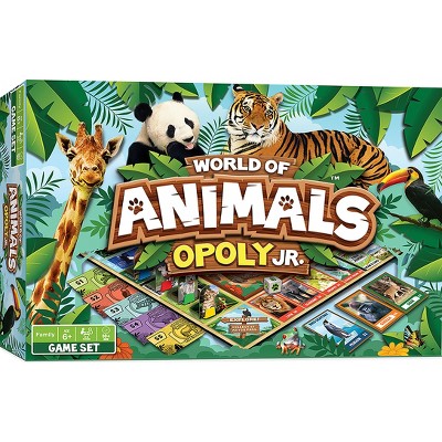 MasterPieces Kids & Family Board Games - World of Animals Opoly Jr. - Officially Licensed Board Games For Kids, & Family