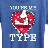Women's - Peanuts - You're My Type Short Sleeve Graphic T-Shirt - 2 of 4