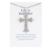 Anna-Kaci Silver Tone Crystal Rhinestone Cross Patonce Necklace with Message Card & Envelope Jewelry Gift - 2 of 4