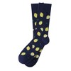 Men's Navy Blue And Yellow Lemon Novelty Socks - 3 of 3