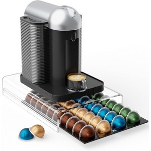 Acrylic Coffee Pod Holder, Pod Drawer for Nespresso Vertuo, 40-Capsule Countertop Storage Organizer - 1 of 4