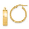 Black Bow Jewelry 5mm x 19mm (3/4 Inch) Polished 14k Yellow Gold Domed Round Tube Hoops - 2 of 4