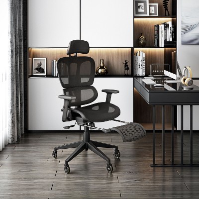 Vynxaria Techni Mobili Ultimate Reclining Ergonomic Mesh Office Chair with Lumbar Support and Footrest