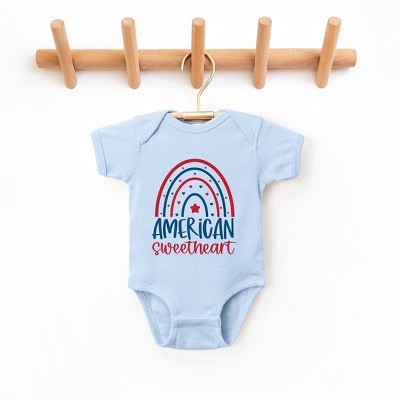 The Juniper Shop American Sweetheart Rainbow Baby Bodysuit