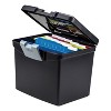 Storex Portable File Box with Large Organizer Lid, Letter Files, 13.25" x 10.88" x 11", Black - 3 of 4