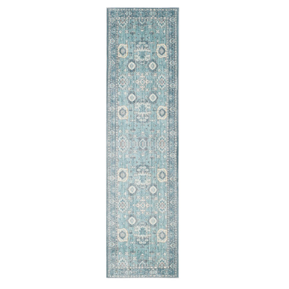 2'3inx12' Runner Blue Floral Loomed - Safavieh