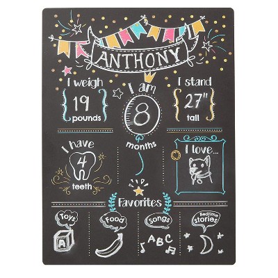 Milestones of Baby's First Year Chalkboard for Photography Prop (11.6 x 15.6 in)