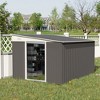 Outsunny 11' x 9' Steel Garden Storage Shed Outdoor Metal Lean To Tool House with Double Sliding Lockable Doors & 2 Air Vents - 3 of 4