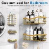 Attop Mirror Gold 5-Pack Rust-Resistant Stainless Steel Large Capacity Shower Shelf - No Drilling or Gluing Required Bathroom Storage Rack - 3 of 4
