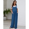 Women’s Maternity Summer Casual Loose Jumpsuit with Sleeveless Design Tie Waist and Pockets - 2 of 4