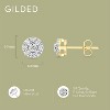 Gilded Lab-Grown Diamond Sterling Silver & 14KT Yellow Gold-Plated Stud Earrings for Women, Round Halo Shaped, 1/4, 1/2, 3/4, 1 Carat Total Weight - 4 of 4