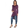 24seven Comfort Apparel Womens Long Sleeve Knee Length Asymmetrical Maternity Tunic Top - 2 of 4