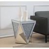 Elegant Lighting 21 inch mirrored two drawers end table in black - 2 of 4