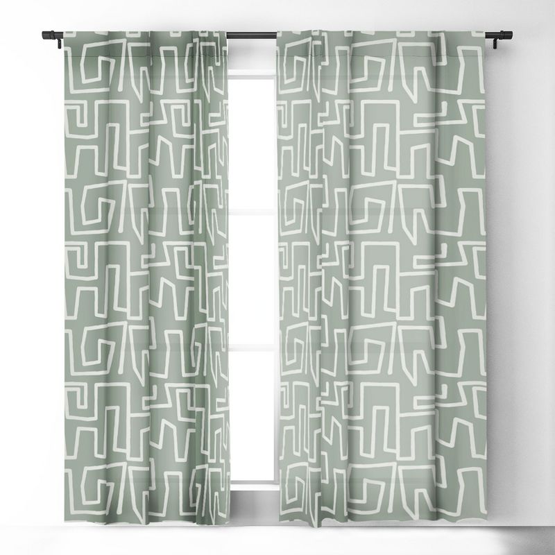 Mirimo Labyrinth Light Sage Curtain Panel - Deny Designs, 2 of 5