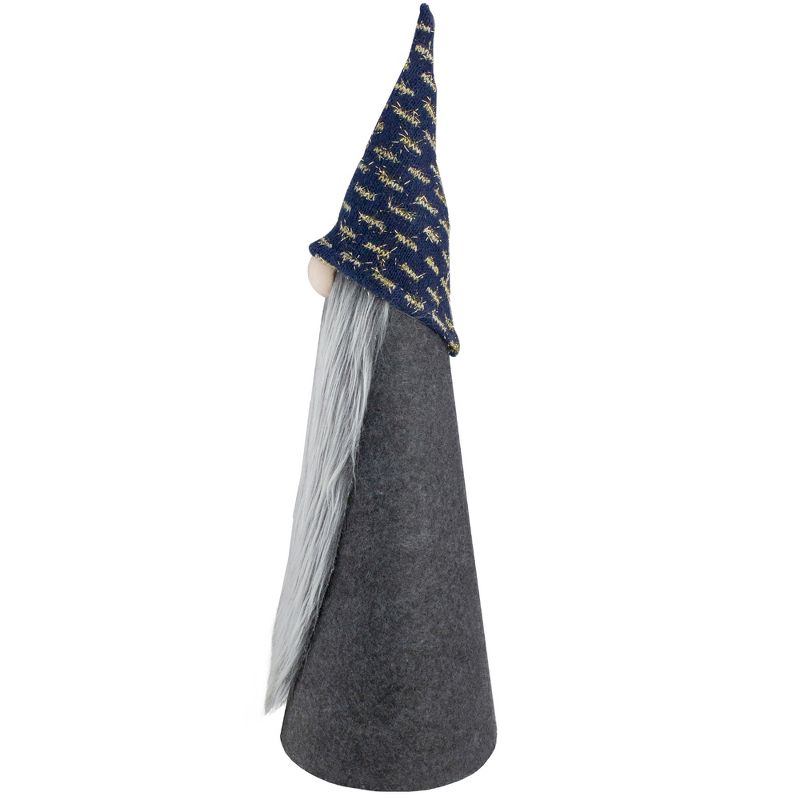 Northlight 20" Gray and Blue Cone Gnome Christmas Tabletop Decor, 5 of 6