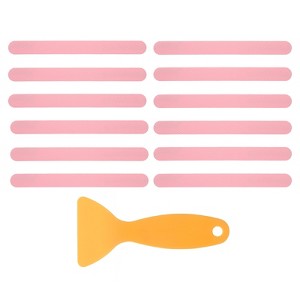 Unique Bargains PEVA Self Adhesive Strip Bathtub Stickers 12 Pcs with Scraper 7.9" x 0.8" - 1 of 4