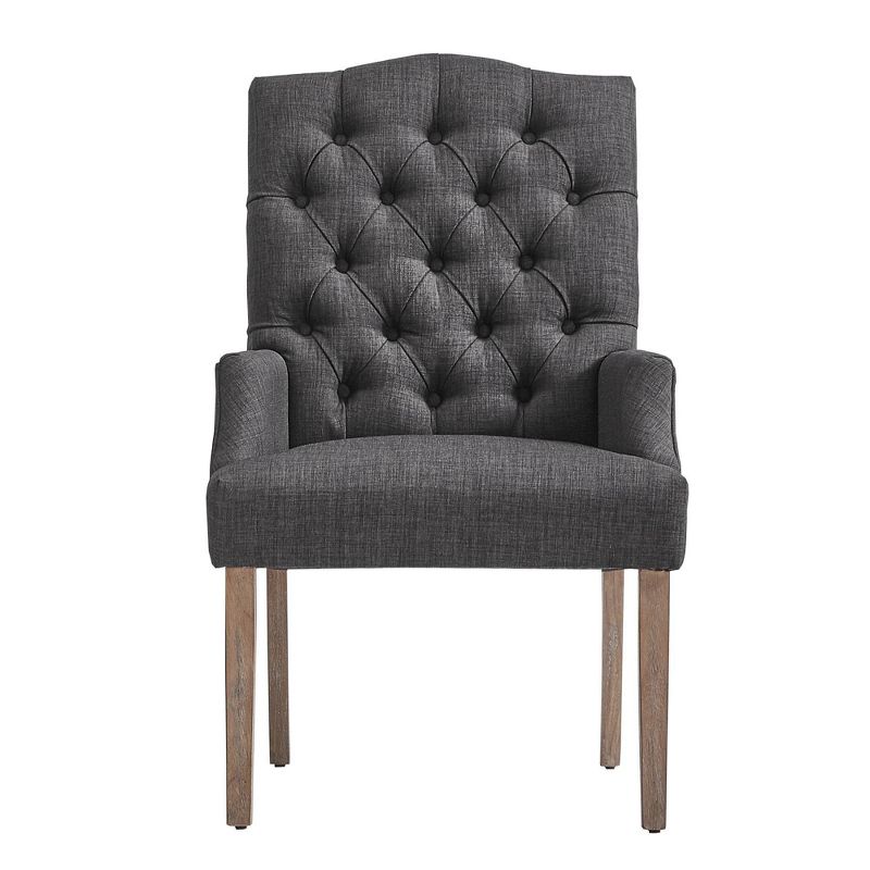 Raghnaid Distressed Tufted Linen Dining Chair - Inspire Q, 4 of 11