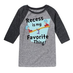 Boys' - Dr. Seuss - Recess Is My Favorite Thing Raglan Graphic T-Shirt - 1 of 4