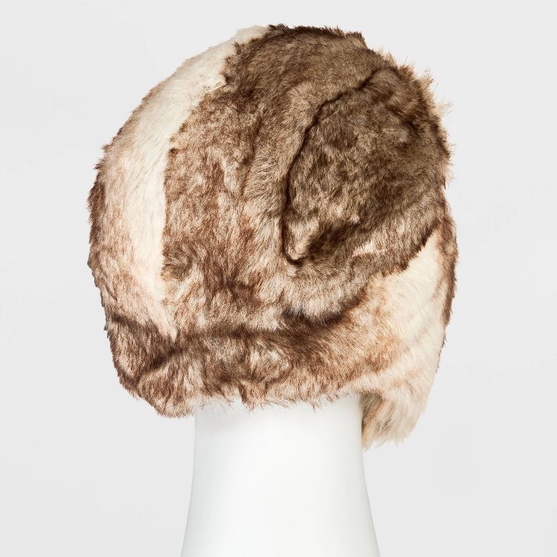 Men&#39;s All Over Faux Fur Trapper Hat - Goodfellow &#38; Co&#8482; Cream/Brown, 2 of 3